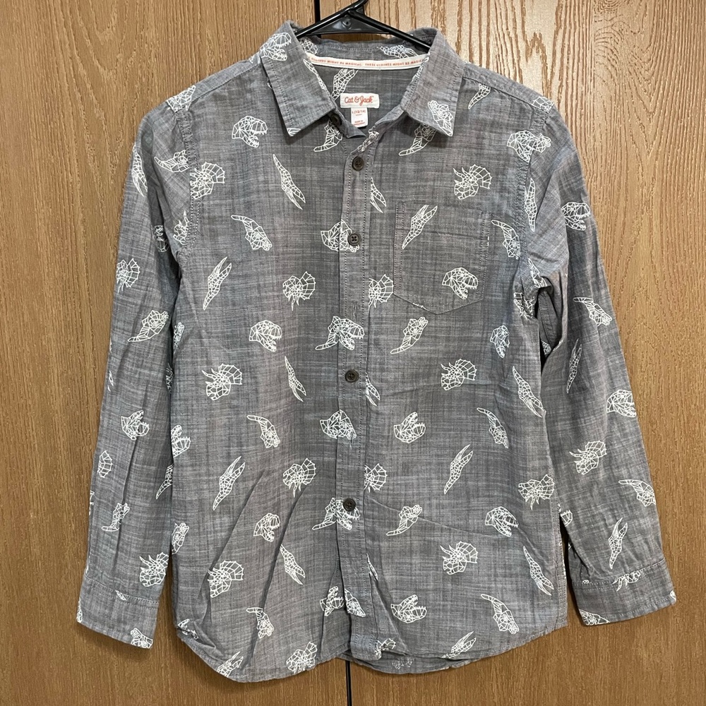 Cat & Jack Dinosaur Cotton Button Down